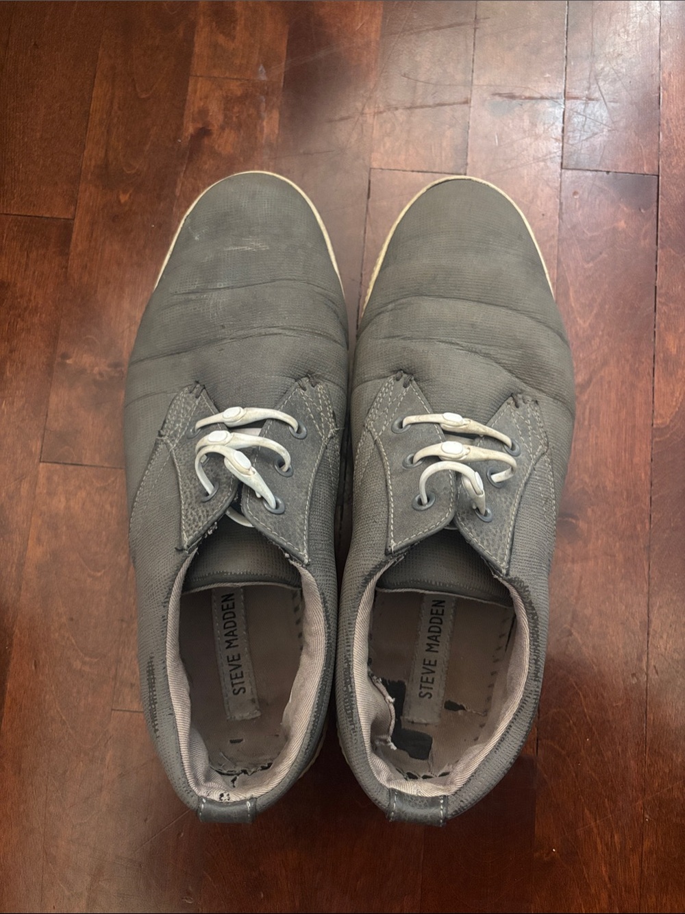 Steve Madden Men's Gray Canvas Lace-Up Sneakers